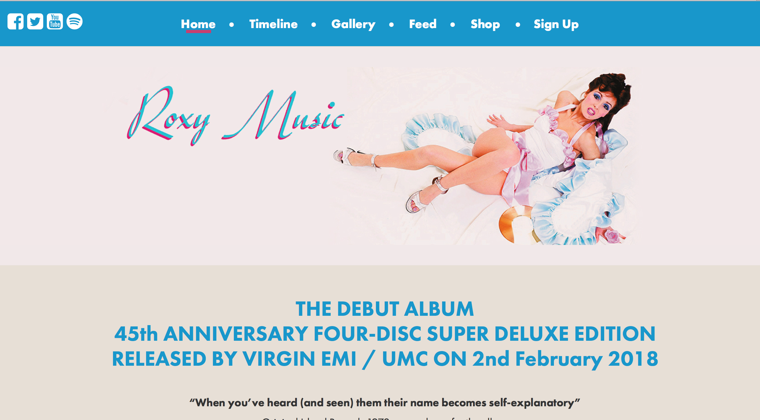 New Roxy Music website